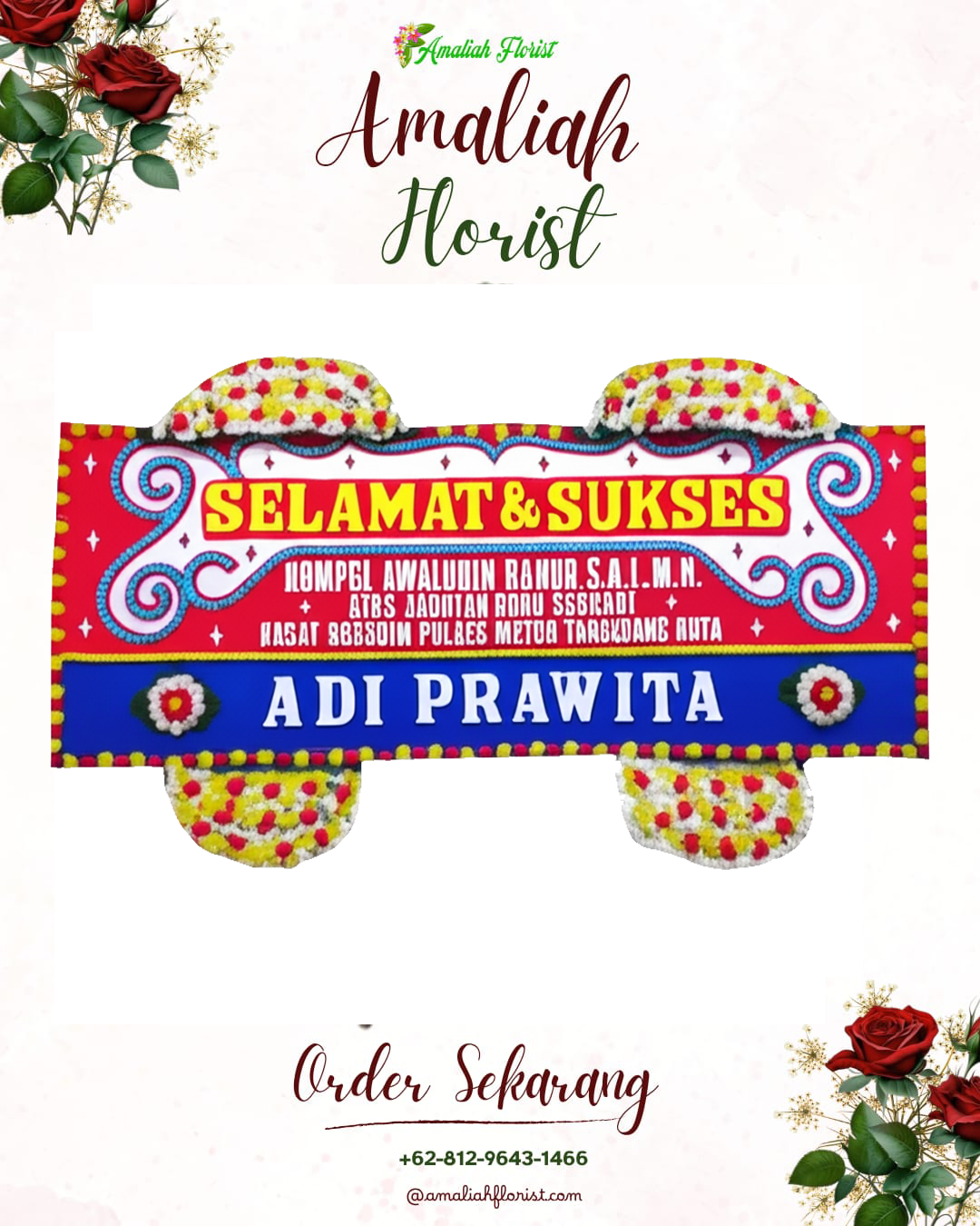 Papan Bunga Ucapan Selamat Moti