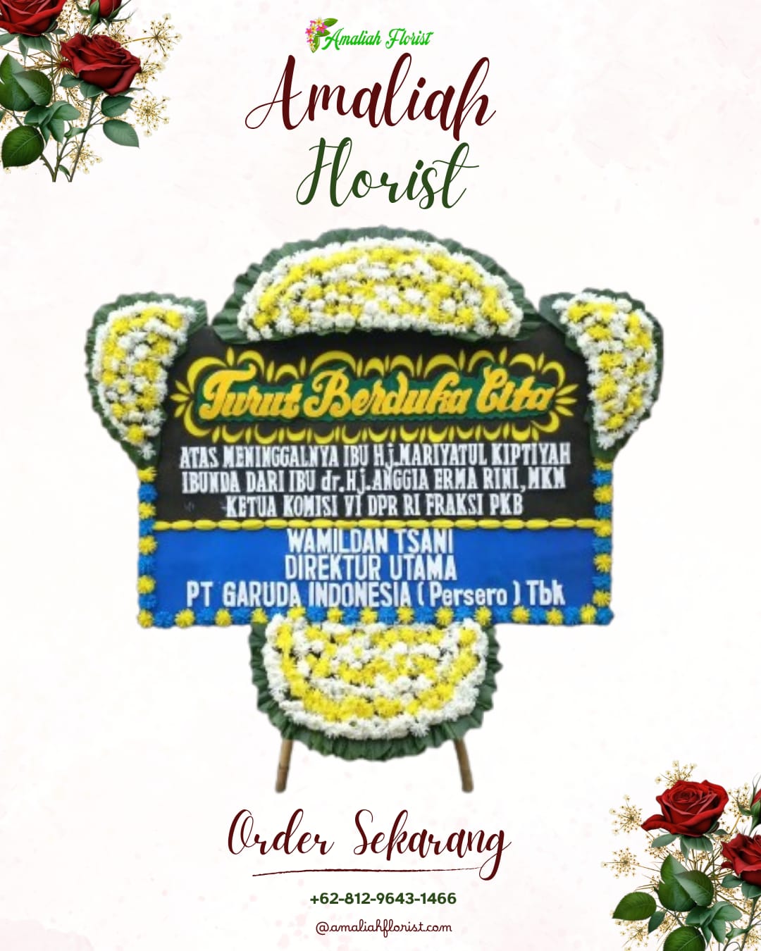 Papan Bunga Duka Moti